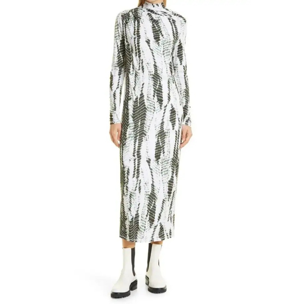 Ted Baker London Kyliea Green White Abstract Chevron Maxi Dress Size 2 Chic